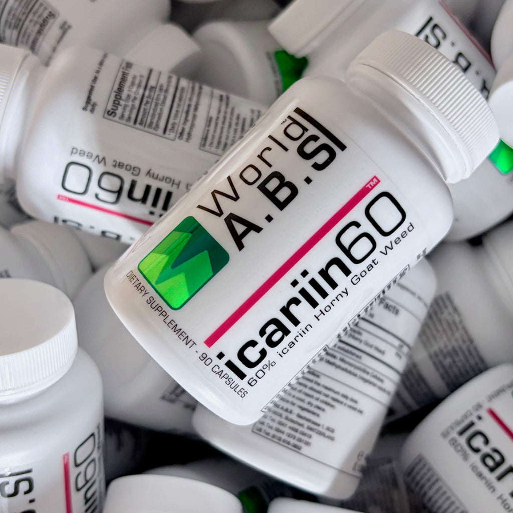 Bottles of World A.B.S icariin 60™ capsules